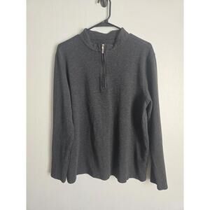 Mizzen + Main Men’s Heather Grey Quarter Zip Pullover Sweater (L)